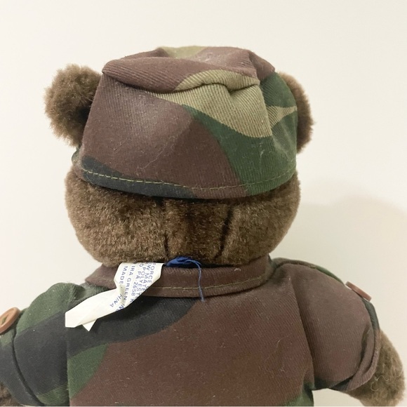 Vintage 1989 US  Bear Forces of America Plush Air Force Bear 11" Dark Brown Camo - Picture 11 of 16